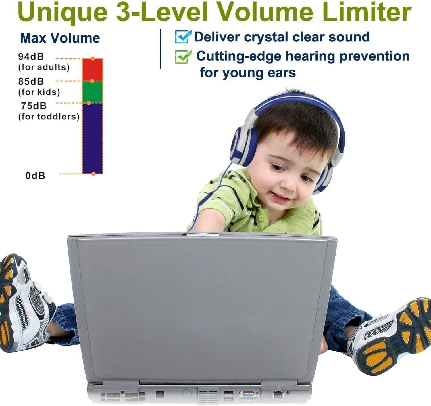 Cuffie per bambini con 94dB, 85dB, 75dB, volume limitato, cuffie per bambini in Cuffie Over-Ear CL Store - Battipaglia, commercioVirtuoso.it
