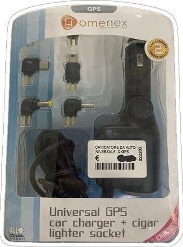 Caricabatteria universale da auto GPS per Tom Tom, Navman, Garmin, Mio, + altri