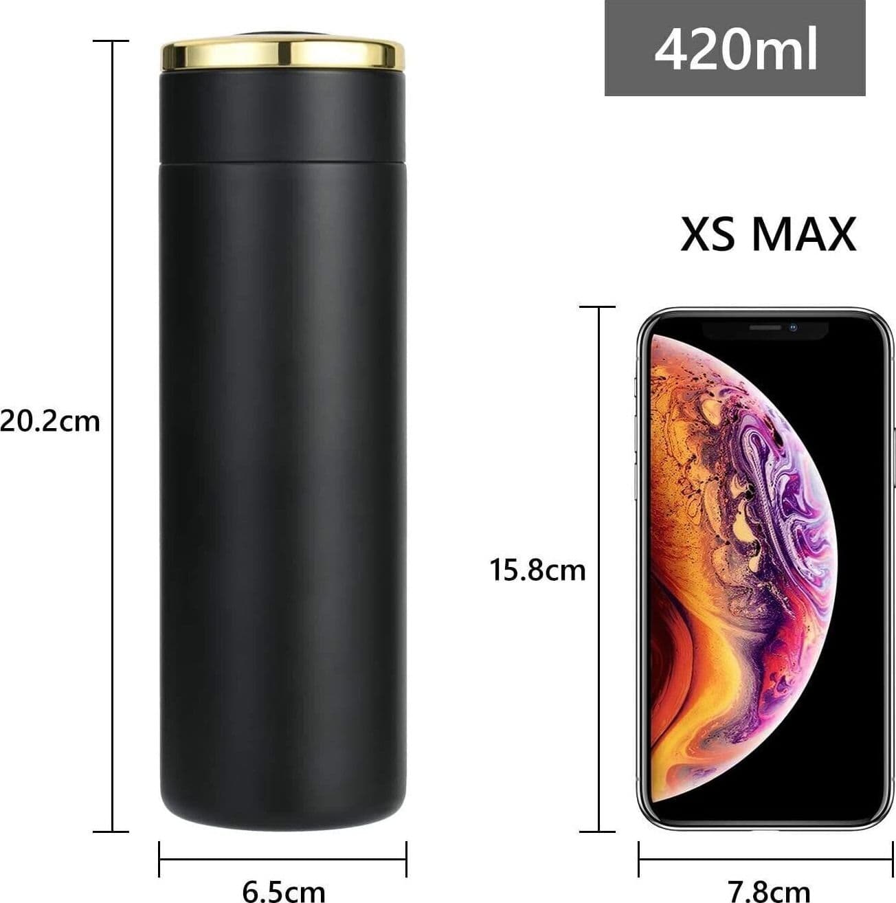 Bottiglia Acqua, 420ML Borraccia Termica, Portatile Coppa da Viaggio con LED in Thermos per bibite CL Store - Battipaglia, commercioVirtuoso.it
