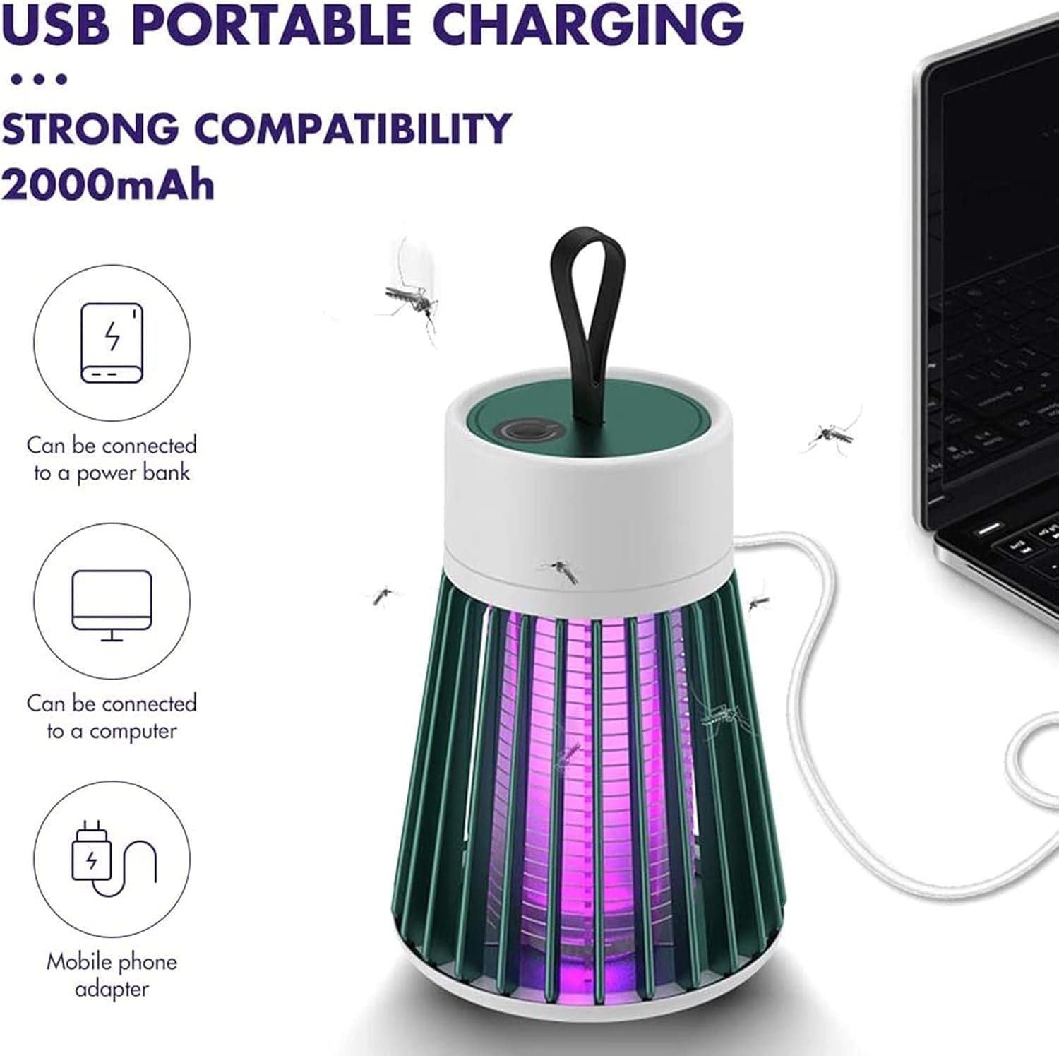 Lampada antizanzare portatile elettronica per uso domestico BG-002 LED-UV 368nm in Zanzare CL Store - Battipaglia, commercioVirtuoso.it