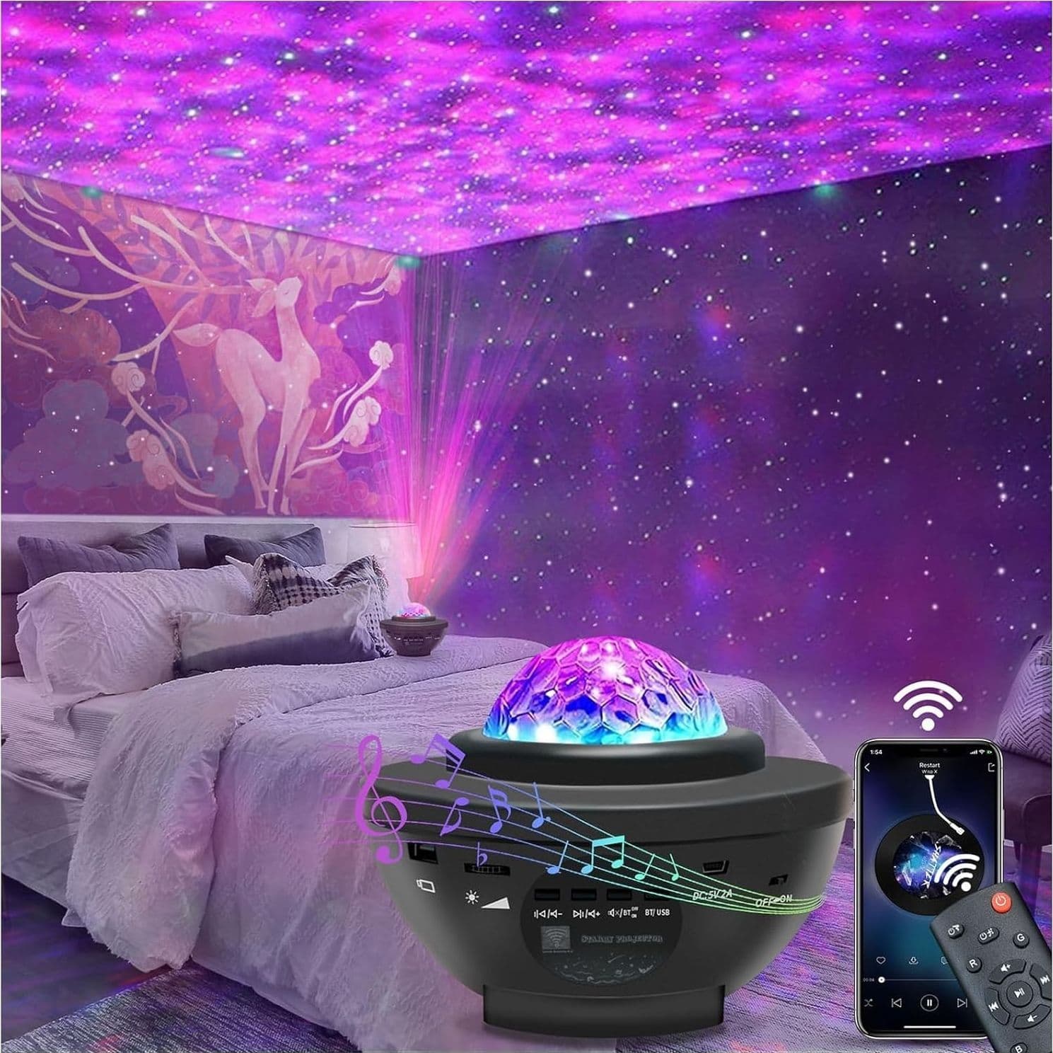 Proiettore di stelle easeking proiettore luci galattiche altoparlante Bluetooth in Luci notturne CL Store - Battipaglia, commercioVirtuoso.it