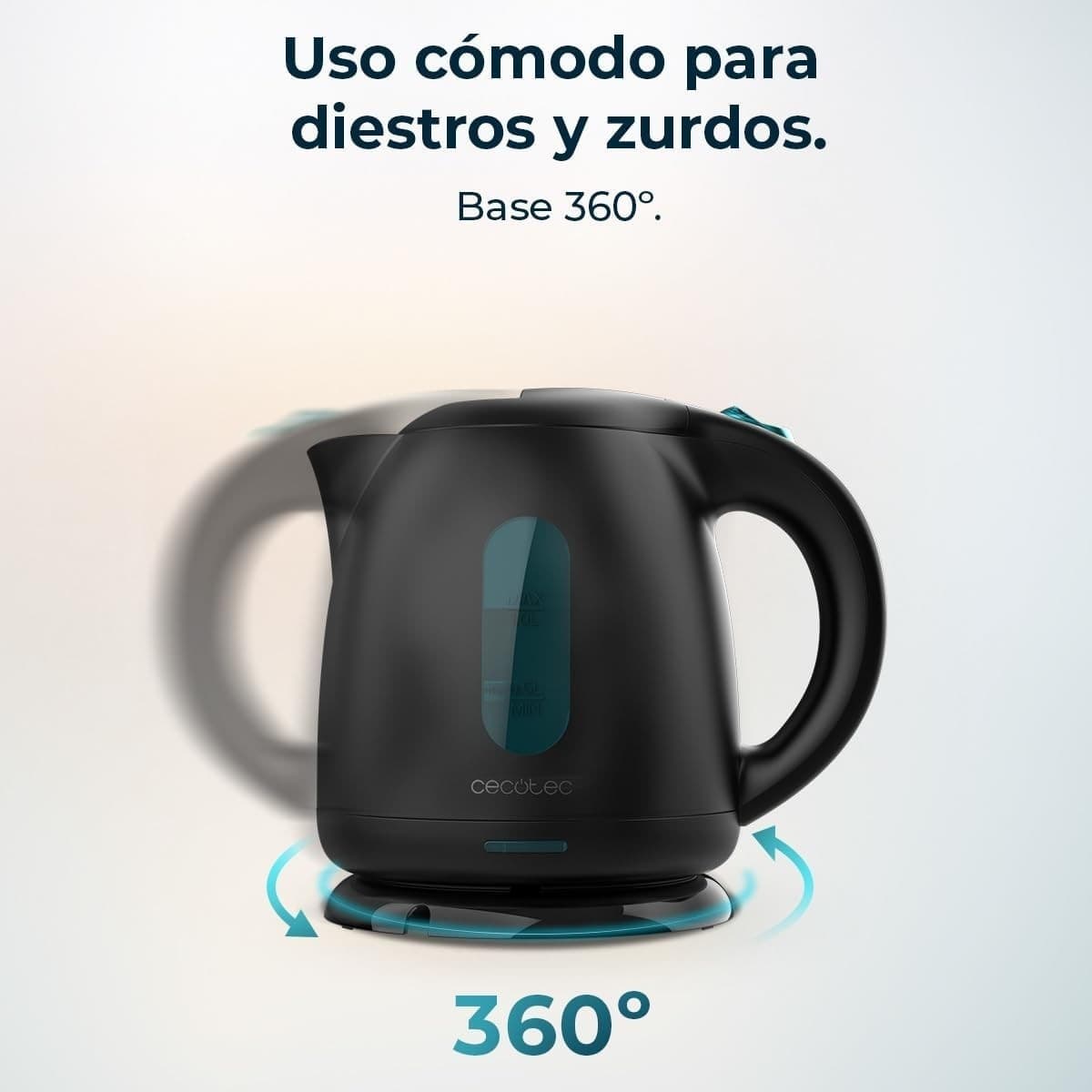 Bollitore elettrico Cecotec Thermosense 140 nero, capacità 1 litro, 2200 W in Bollitori CL Store - Battipaglia, commercioVirtuoso.it