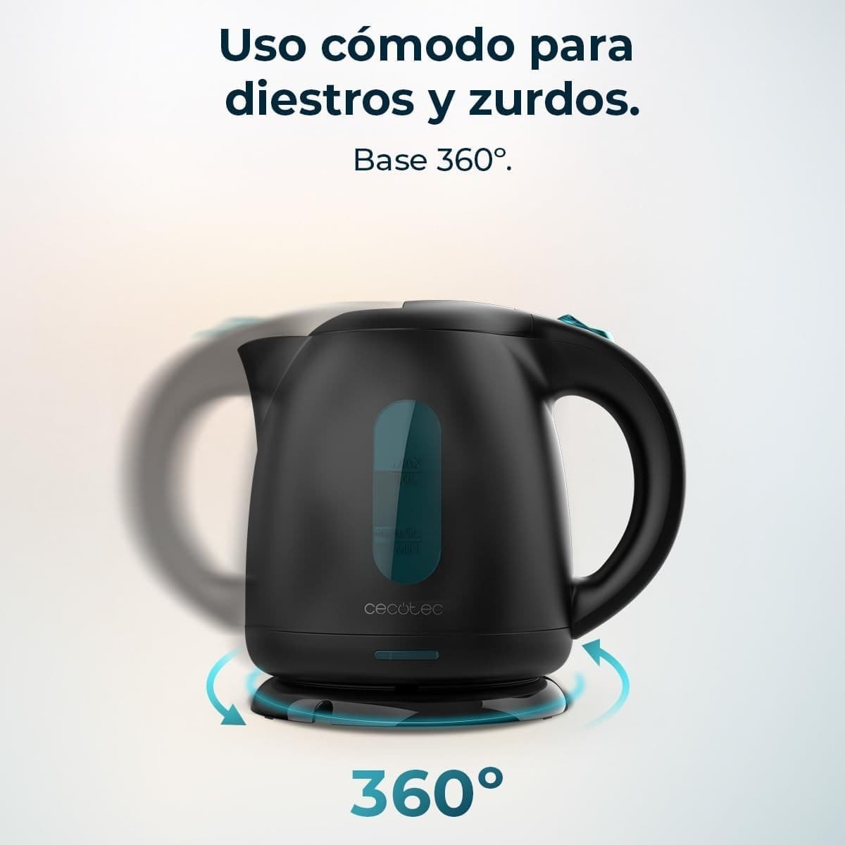 Bollitore elettrico Cecotec Thermosense 140 nero, capacità 1 litro, 2200 W in Bollitori CL Store - Battipaglia, commercioVirtuoso.it