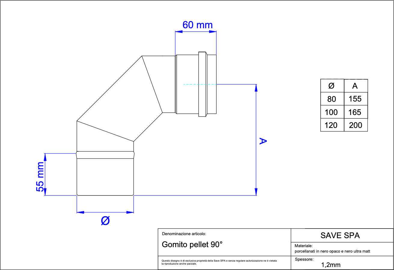 Gomito A 90 ° Per Stufe A Pellet 'Light' Ee ? 100 Mm - Save in Tubi di scarico BricoGo - Marano di Napoli, commercioVirtuoso.it
