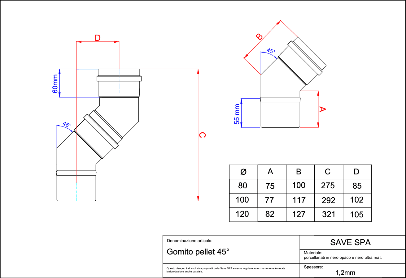 Gomito A 45 ° Per Stufe A Pellet 'Light' Ee ? 100 Mm - Save in Tubi di scarico BricoGo - Marano di Napoli, commercioVirtuoso.it