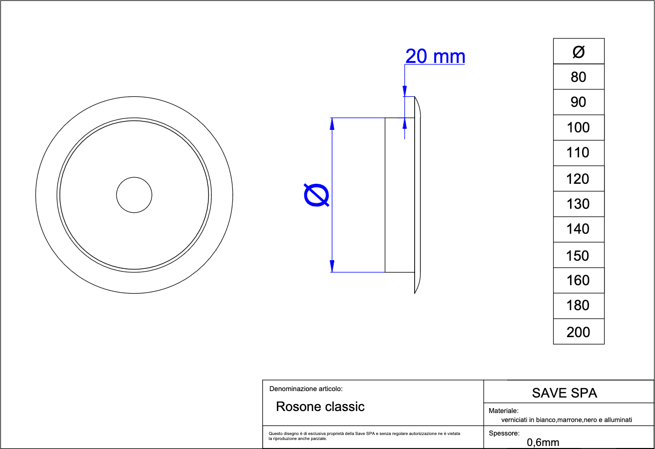 Rosone Smaltato 'Classic' Ø 80 Mm - Col. Marrone - Save in Rosoni a soffitto BricoGo - Marano di Napoli, commercioVirtuoso.it