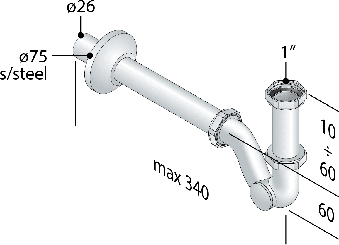 Sifone A S In Ottone Cromato Senza Piletta Con Ispezione Laterale Per Bidet Tea in Trappole BricoGo - Marano di Napoli, commercioVirtuoso.it