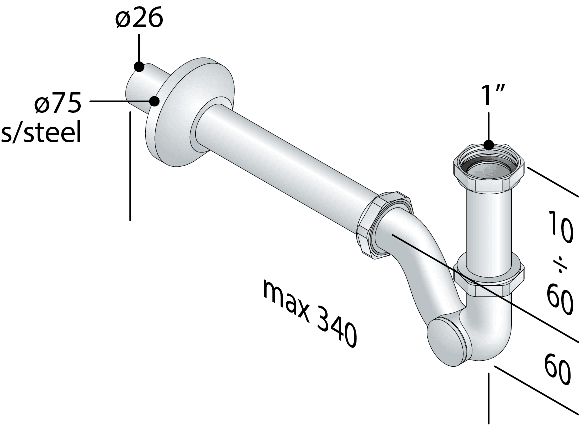 Sifone A S In Ottone Cromato Senza Piletta Con Ispezione Laterale Per Bidet Tea in Trappole BricoGo - Marano di Napoli, commercioVirtuoso.it