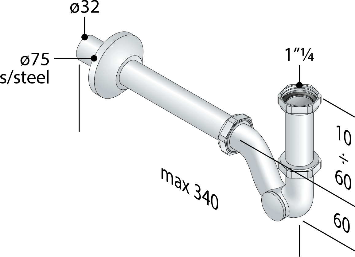 Sifone A S In Ottone Cromato Con Ispezione Laterale Senza Piletta Per Bidet Tea in Bidet BricoGo - Marano di Napoli, commercioVirtuoso.it