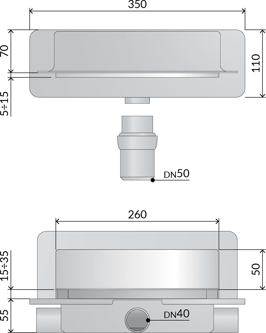 Set Per Doccia Con Scarico A Parete Piastrellabile In Abs Con Coperchio Inox Regolabile Modello Intramura Tea in Box doccia BricoGo - Marano di Napoli, commercioVirtuoso.it