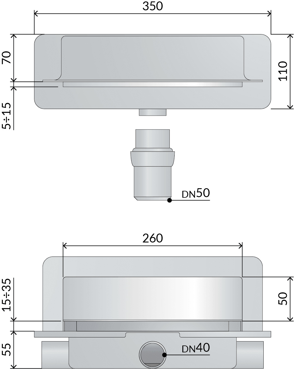 Set Per Doccia Con Scarico A Parete Piastrellabile In Abs Con Coperchio Inox Regolabile Modello Intramura Tea in Box doccia BricoGo - Marano di Napoli, commercioVirtuoso.it