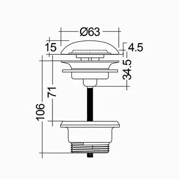 Piletta Lavabo Click Clack Feeling Senza Troppo Pieno- Tappo Cappuccino Opaco- Rak- Pezzi 1 in Tappi BricoGo - Marano di Napoli, commercioVirtuoso.it