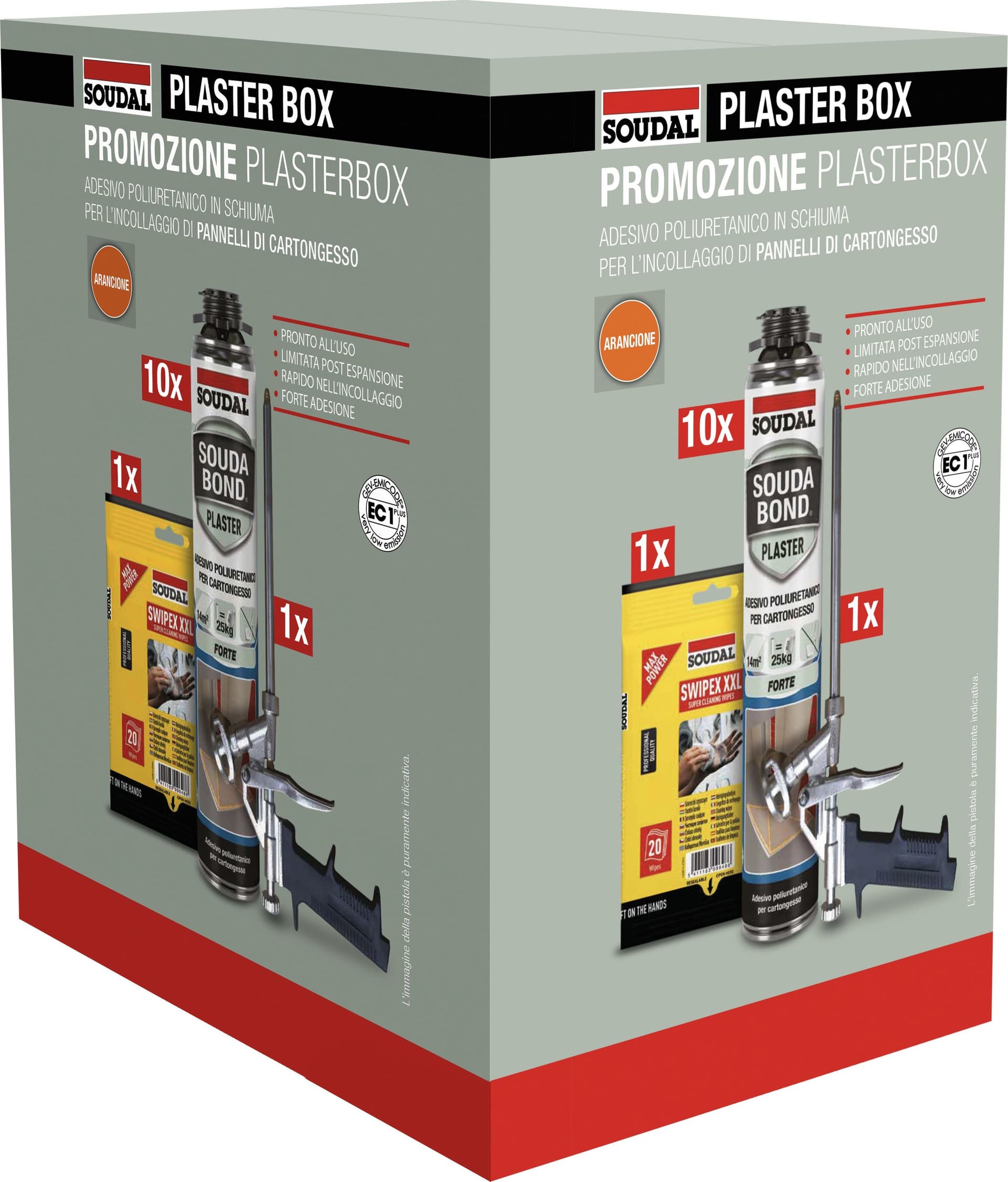 Soudal Box 10 Pz Schiuma Poliuretanica Per Cartongesso Per Pistola Ml.750 + Pistola + 1 Cf Di Swipex in  BricoGo - Marano di Napoli, commercioVirtuoso.it