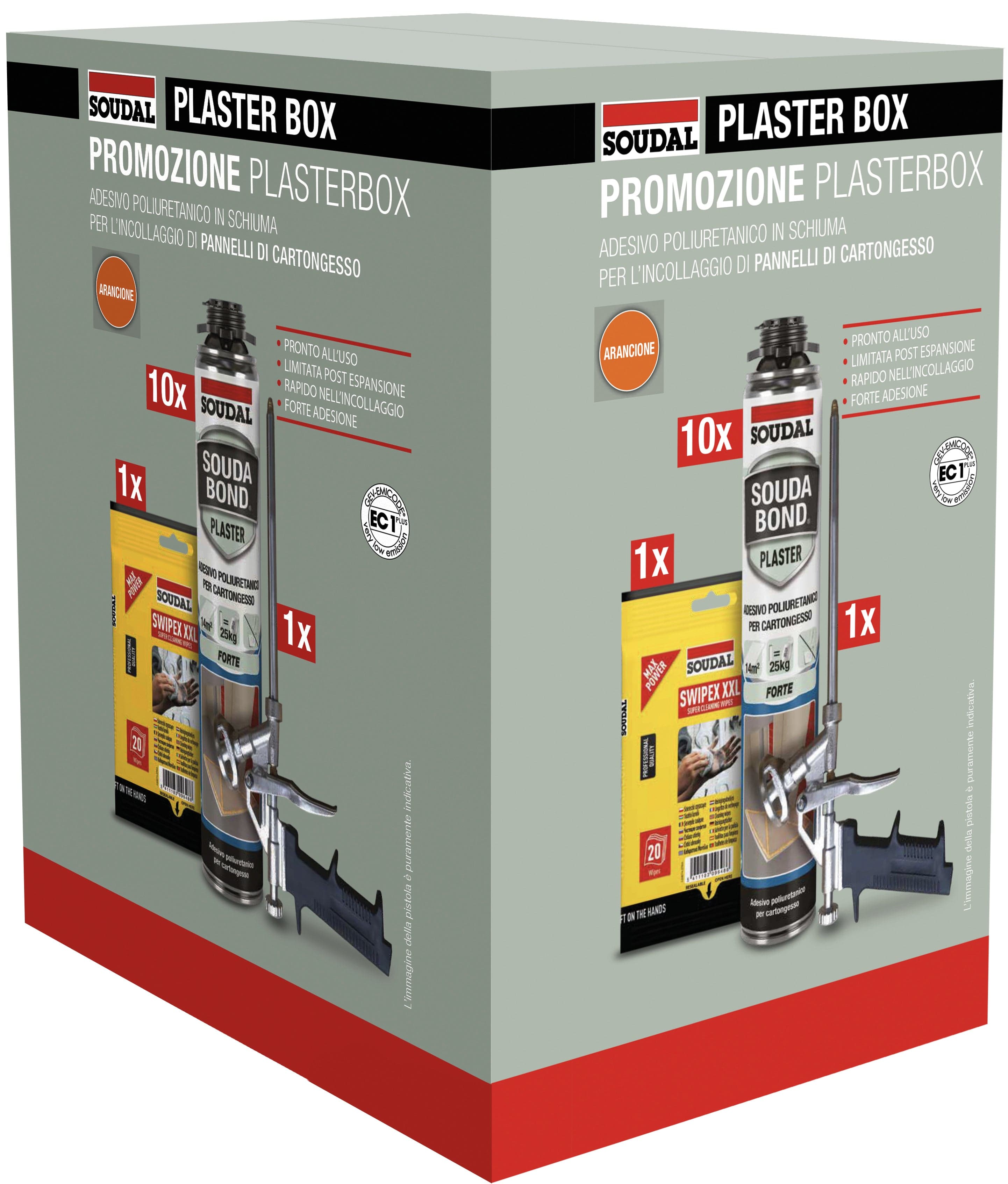 Soudal Box 10 Pz Schiuma Poliuretanica Per Cartongesso Per Pistola Ml.750 + Pistola + 1 Cf Di Swipex in  BricoGo - Marano di Napoli, commercioVirtuoso.it