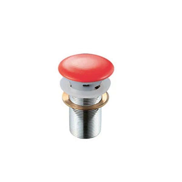 Piletta Scarico Click Clack Lavabo Fancy con Troppo Pieno Dh Rosso Corallo