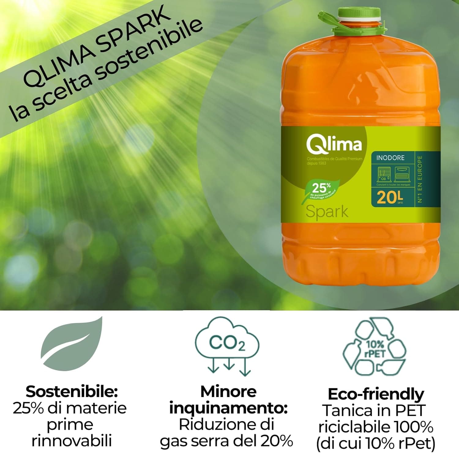 Combustibile Liquido Inodore Per Stufe Spark 20 Litri Ecologico A Basse Emissioni Qlima in Accessori e parti per riscaldamenti BricoGo - Marano di Napoli, commercioVirtuoso.it