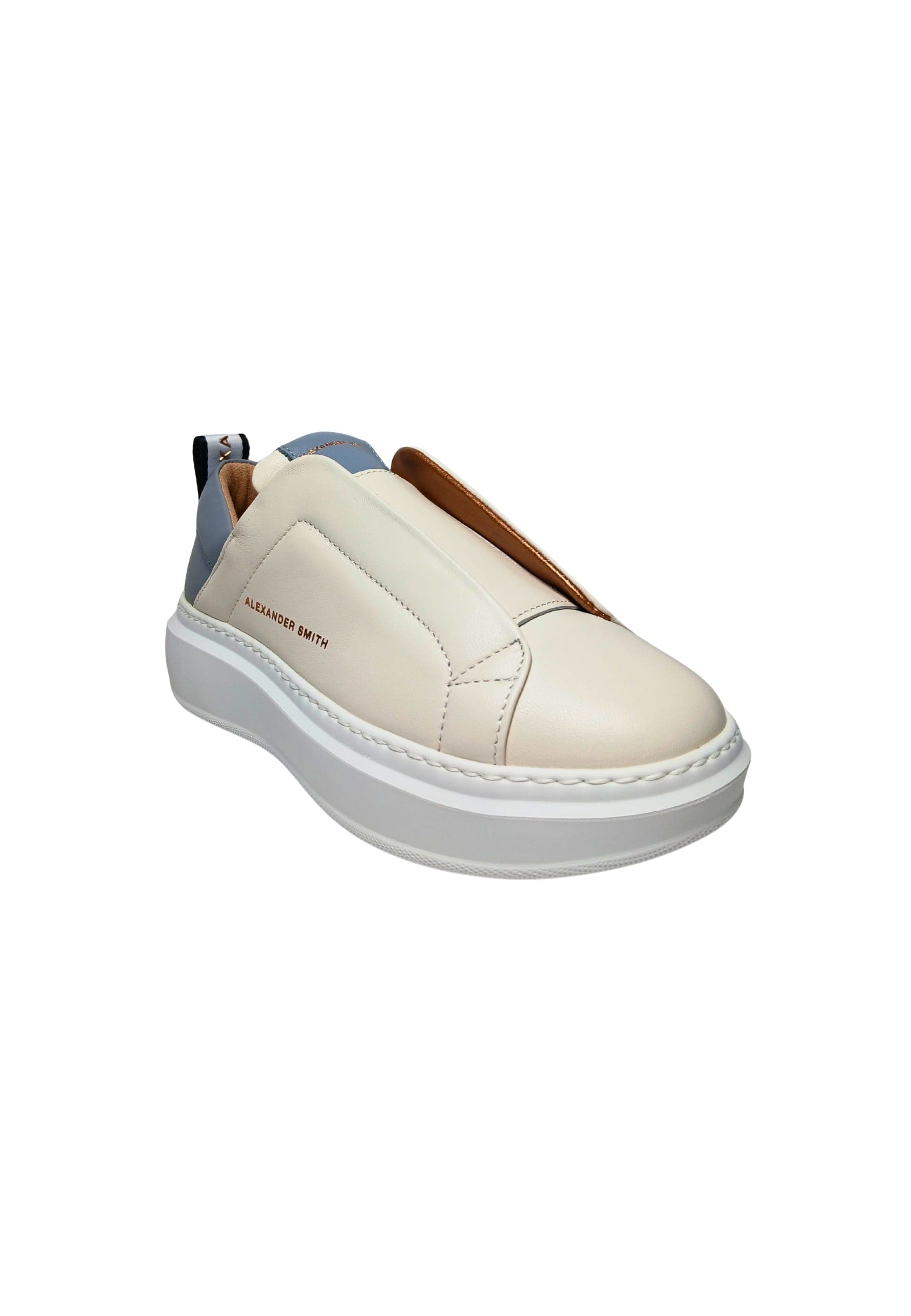 ALEXANDER SMITH Scarpe Donna Alexander Smith Wenbley Slip-on Woman Off White Azure da donna in Sneaker casual Drestige - Casamassima, commercioVirtuoso.it