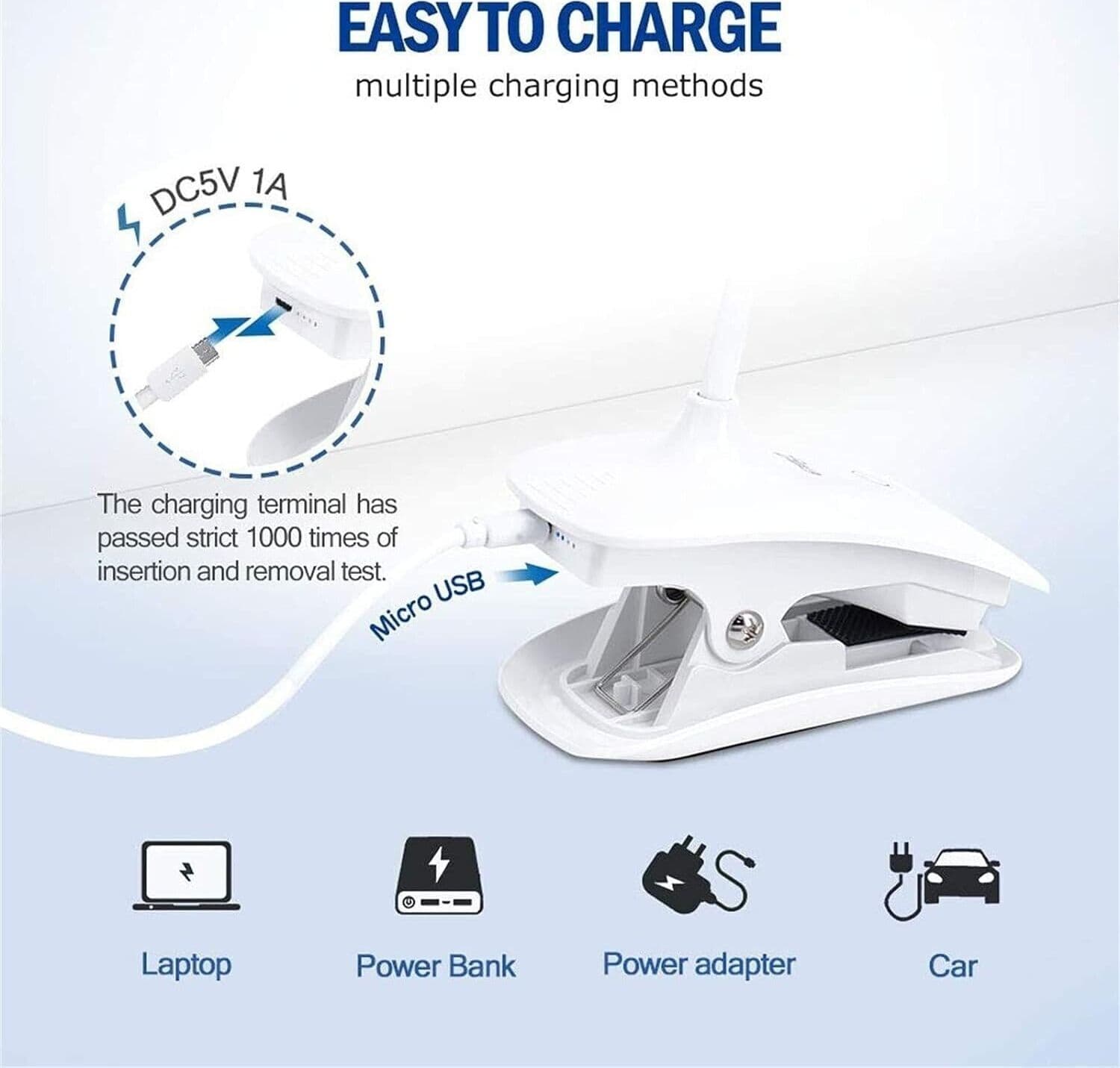 20LED Lampada da tavolo a clip, lampada da comodino wireless, 3 luminosità in Lampade con pinza CL Store - Battipaglia, commercioVirtuoso.it