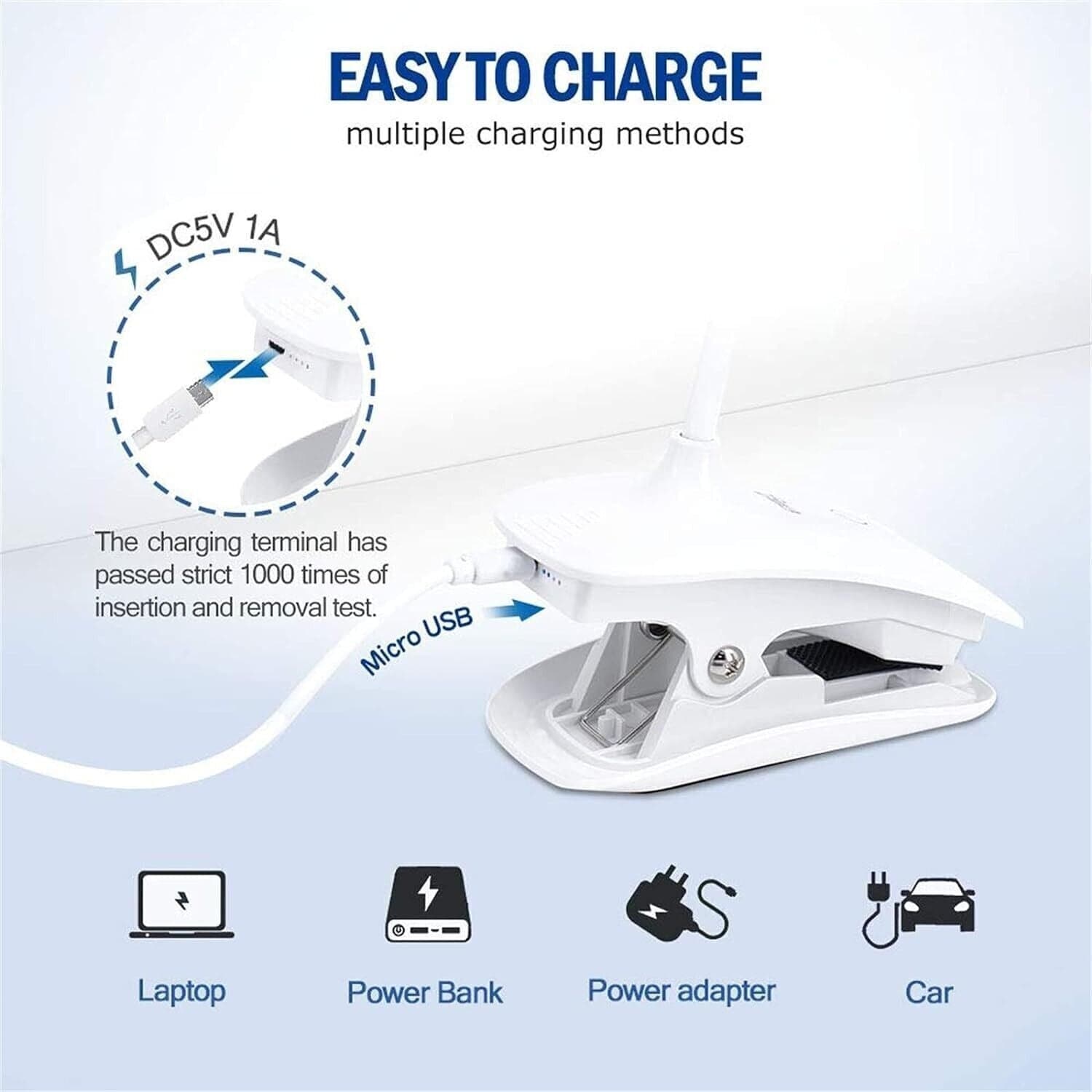 20LED Lampada da tavolo a clip, lampada da comodino wireless, 3 luminosità in Lampade con pinza CL Store - Battipaglia, commercioVirtuoso.it