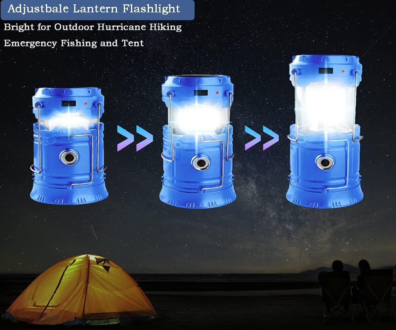 Lanterna LED Campeggio – portatile Lanterna ricaricabile USB solare ultra lumino in Lanterne elettriche CL Store - Battipaglia, commercioVirtuoso.it