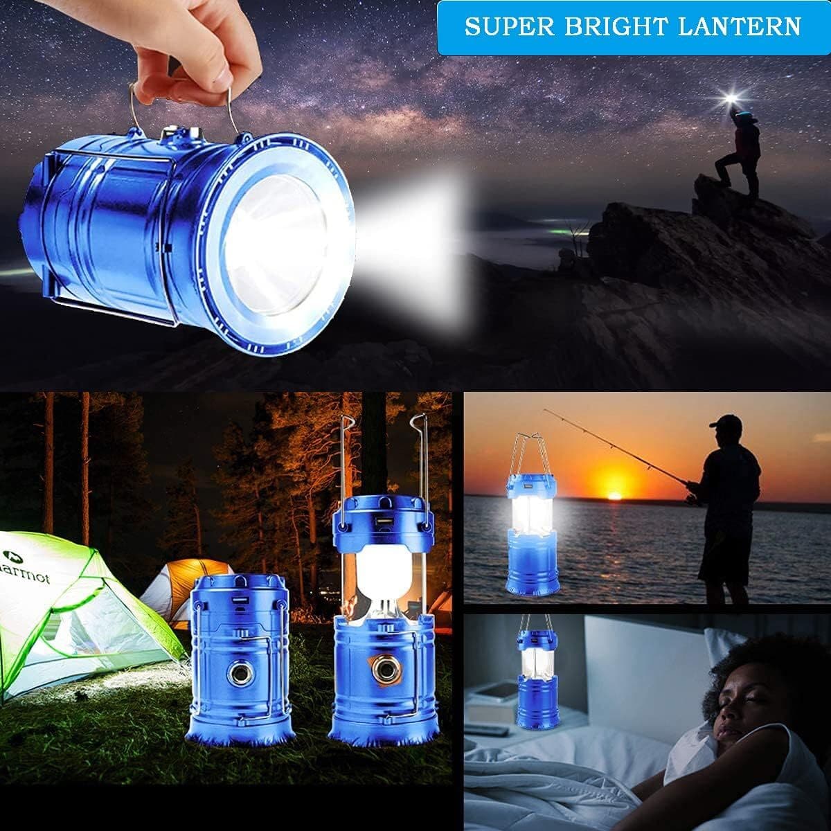 Lanterna LED Campeggio – portatile Lanterna ricaricabile USB solare ultra lumino in Lanterne elettriche CL Store - Battipaglia, commercioVirtuoso.it
