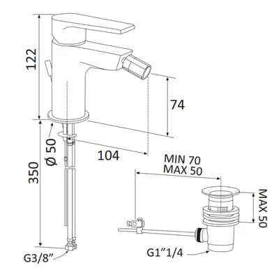 Monocomando Bidet Linea Artic- Nero Opaco- Maria- Pezzi 1 in Rubinetti per bidet BricoGo - Marano di Napoli, commercioVirtuoso.it