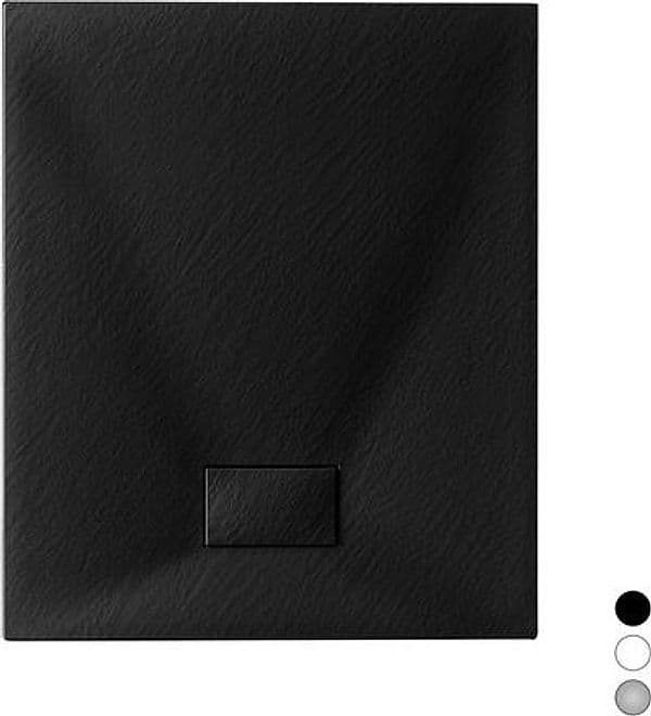 Piatto Doccia Stone Essence Slim Quadro Dhimp Nero 80 cm x 80