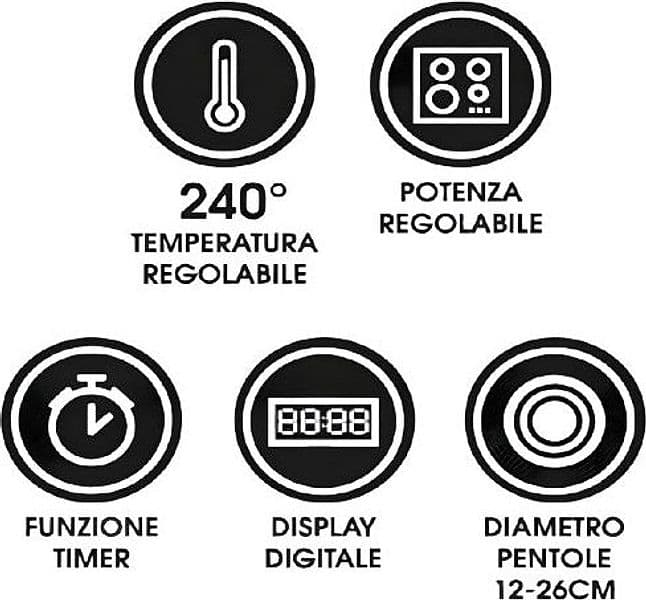 Zephir Piastra Ad Induzione 1 Fuoco ''Zhc14'' 2.000 W in Fornellini elettrici BricoGo - Marano di Napoli, commercioVirtuoso.it