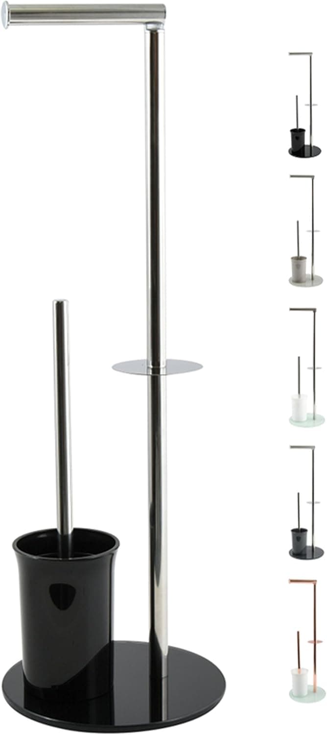 Piantana Colonna Acciaio Inox Porta Scopino Base Vetro Ovale- Acciaio Inox Vetro Nero- Spire- Pezzi 1 in Scopini e porta scopini BricoGo - Marano di Napoli, commercioVirtuoso.it