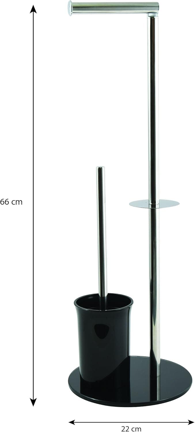 Piantana Colonna Acciaio Inox Porta Scopino Base Vetro Ovale- Acciaio Inox Vetro Nero- Spire- Pezzi 1 in Scopini e porta scopini BricoGo - Marano di Napoli, commercioVirtuoso.it