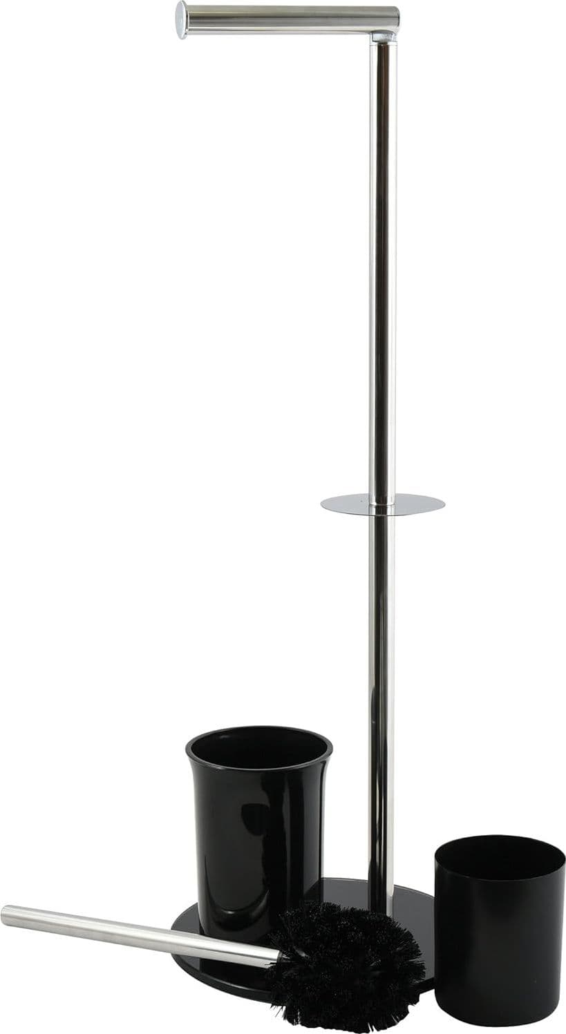 Piantana Colonna Acciaio Inox Porta Scopino Base Vetro Ovale- Acciaio Inox Vetro Nero- Spire- Pezzi 1 in Scopini e porta scopini BricoGo - Marano di Napoli, commercioVirtuoso.it