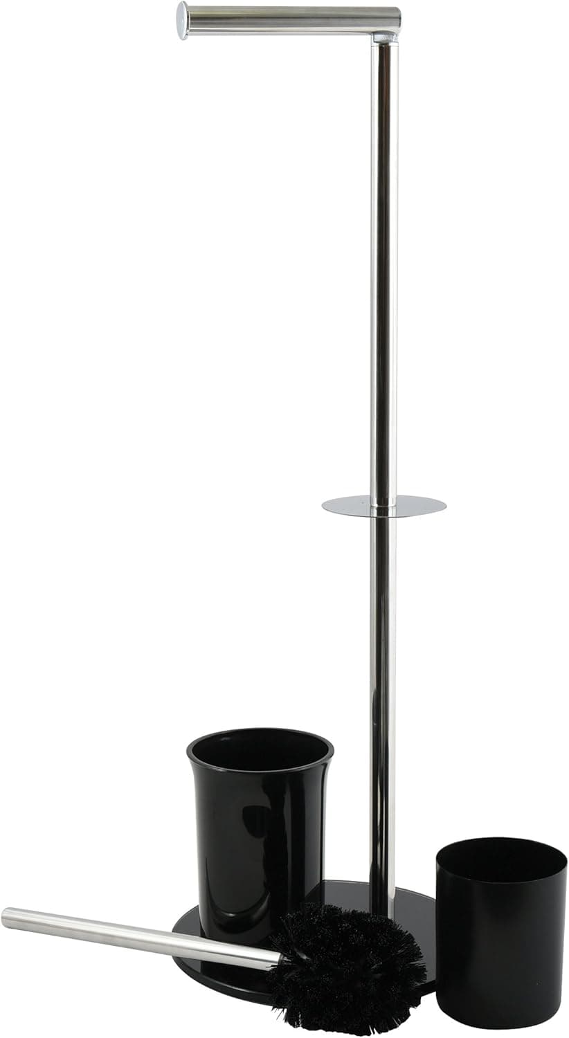 Piantana Colonna Acciaio Inox Porta Scopino Base Vetro Ovale- Acciaio Inox Vetro Nero- Spire- Pezzi 1 in Scopini e porta scopini BricoGo - Marano di Napoli, commercioVirtuoso.it