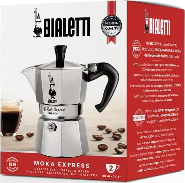 Caffettiera Moka Express Restyling 2 Tazze In Alluminio Con Manico Ergonomico Made In Italy Bialetti in Moke e caffettiere BricoGo - Marano di Napoli, commercioVirtuoso.it