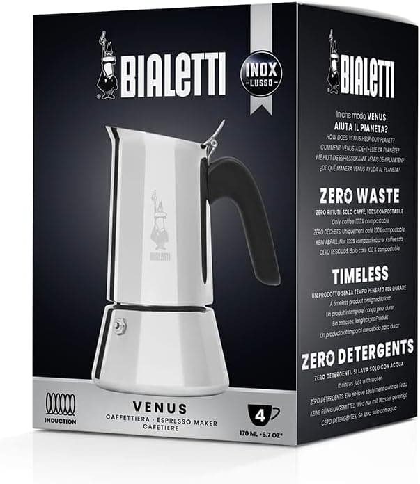 Caffettiera Venus 4 Tazze In Acciaio Inox Lucido E Satinato Compatibile Con Induzione Made In Italy Bialetti in Moke e caffettiere BricoGo - Marano di Napoli, commercioVirtuoso.it