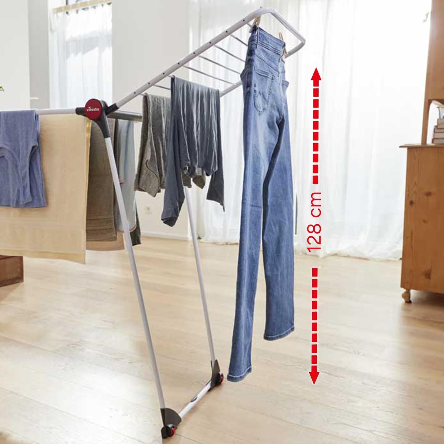 Stendino Infinity Flex Plus In Acciaio Verniciato Estensibile Fino A 2 Metri Con Ali Alte E Ruote Vileda in Stendini BricoGo - Marano di Napoli, commercioVirtuoso.it