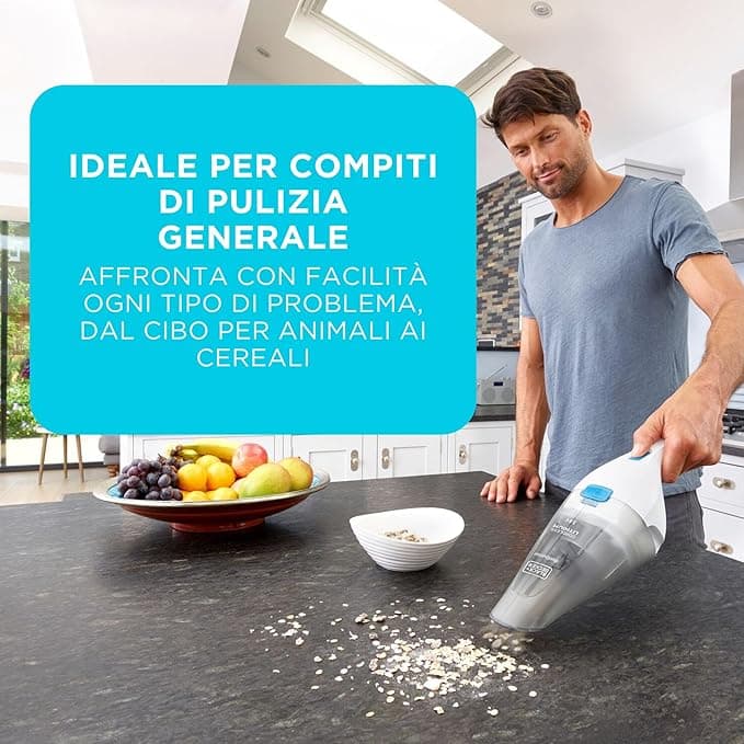 Aspirapolvere Portatile Senza Fili Nvc115Jl A Batteria Litio 3,6V Leggero E Compatto Con Bocca Larga Black&Decker in Scope elettriche BricoGo - Marano di Napoli, commercioVirtuoso.it