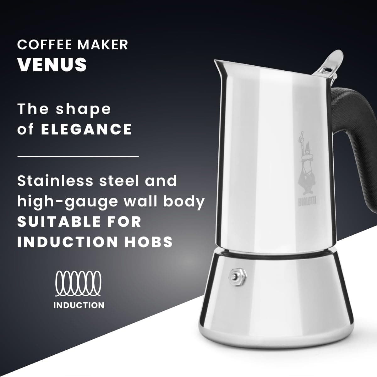 Caffettiera Venus 2 Tazze In Acciaio Inox Caffè Espresso Manico Ergonomico E Valvola Di Sicurezza Bialetti in Moke e caffettiere BricoGo - Marano di Napoli, commercioVirtuoso.it