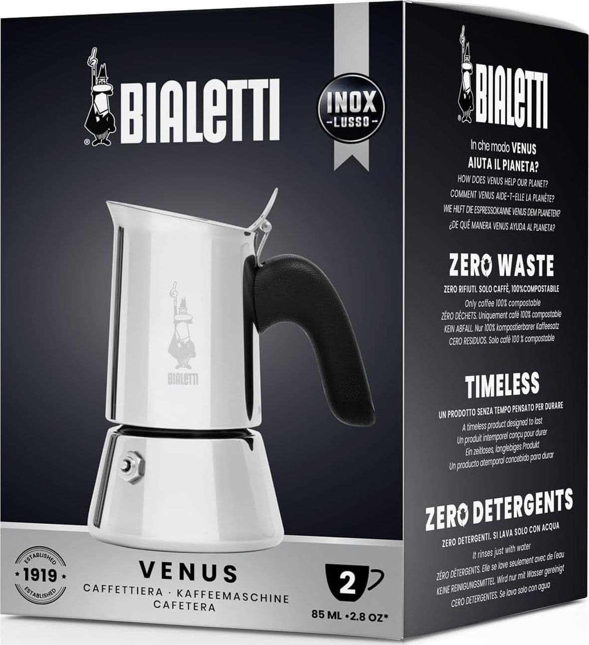 Caffettiera Venus 2 Tazze In Acciaio Inox Caffè Espresso Manico Ergonomico E Valvola Di Sicurezza Bialetti in Moke e caffettiere BricoGo - Marano di Napoli, commercioVirtuoso.it