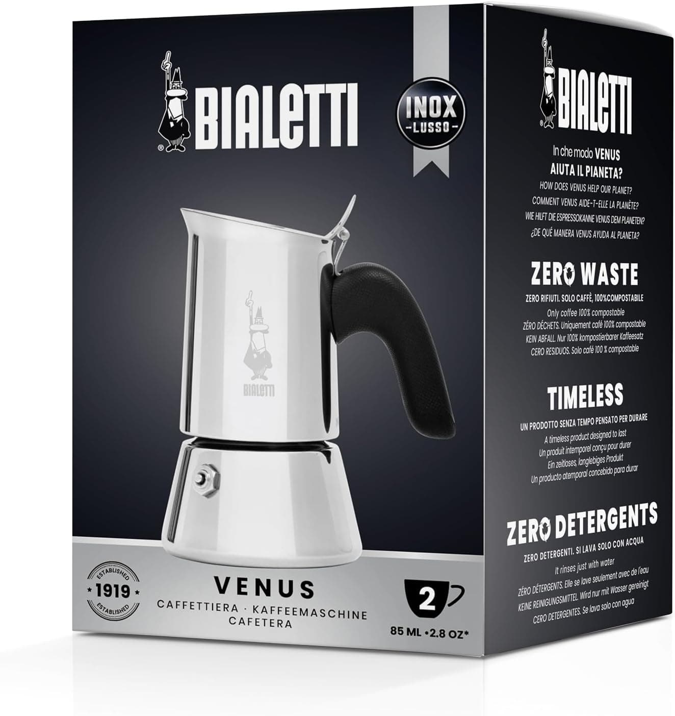Caffettiera Venus 2 Tazze In Acciaio Inox Caffè Espresso Manico Ergonomico E Valvola Di Sicurezza Bialetti in Moke e caffettiere BricoGo - Marano di Napoli, commercioVirtuoso.it