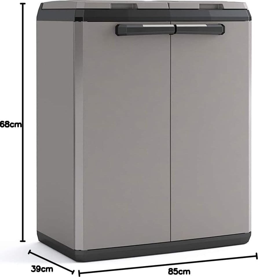 Pattumiera Basic 2 Ante 220 Litri Per Raccolta Differenziata In Resina Riciclata Con Coperchio E Etichette Adesive Keter in Sistemi di contenitori per raccolta differenziata BricoGo - Marano di Napoli, commercioVirtuoso.it