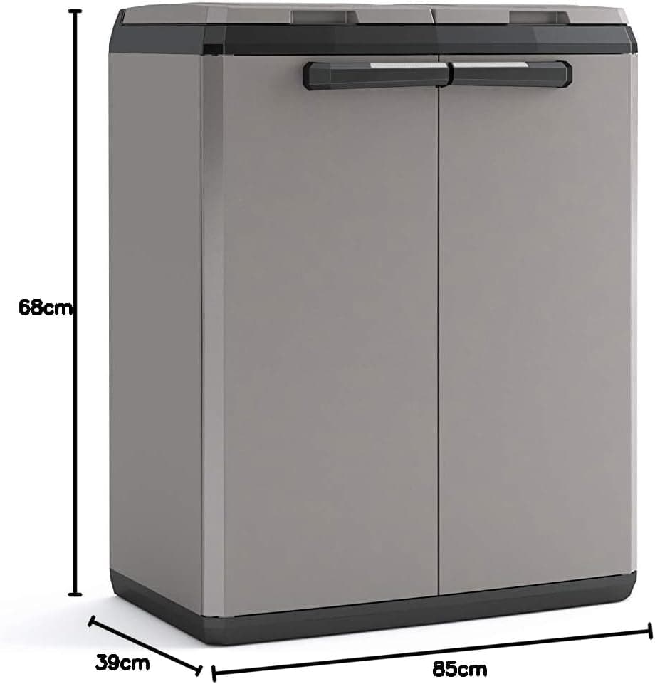 Pattumiera Basic 2 Ante 220 Litri Per Raccolta Differenziata In Resina Riciclata Con Coperchio E Etichette Adesive Keter in Sistemi di contenitori per raccolta differenziata BricoGo - Marano di Napoli, commercioVirtuoso.it