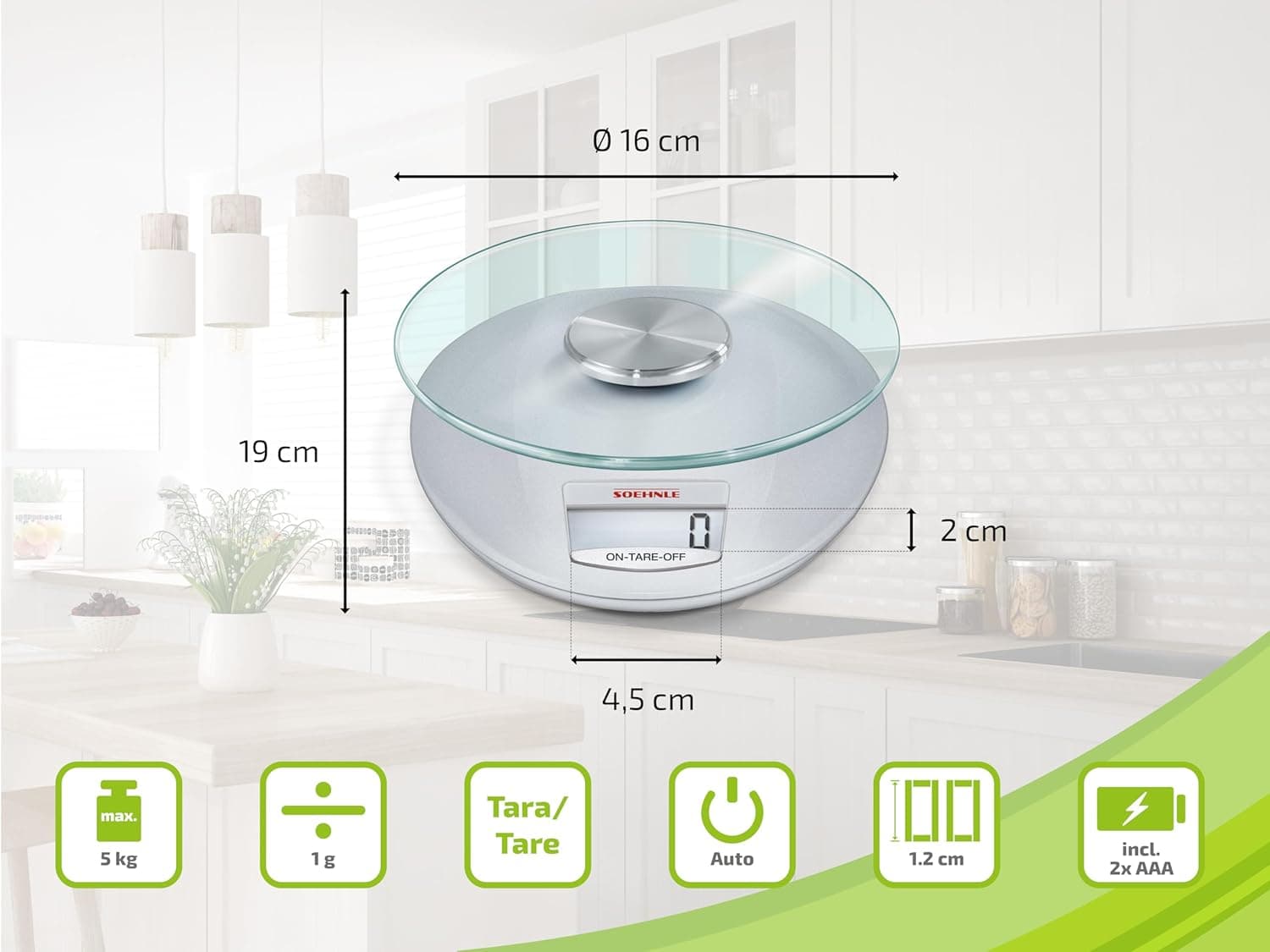 Bilancia Da Cucina Digitale Roma Silver Con Piatto In Vetro Rimovibile Portata 5 Kg Precisione 1 G Display Lcd Soehnle in Bilance BricoGo - Marano di Napoli, commercioVirtuoso.it