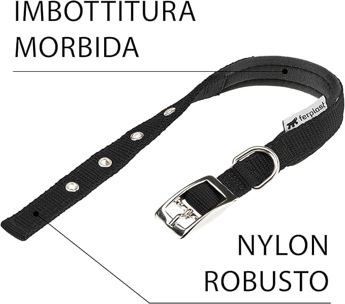 Collare Per Cani 'Daytona C' Mm 20X 35÷43 Cm - Col. Nero - Ferplast in Collari standard BricoGo - Marano di Napoli, commercioVirtuoso.it