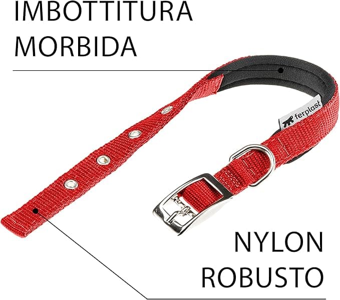 Collare Per Cani 'Daytona C' 20 Mm X 35÷43 Cm - Colore Rosso - Ferplast in Collari standard BricoGo - Marano di Napoli, commercioVirtuoso.it