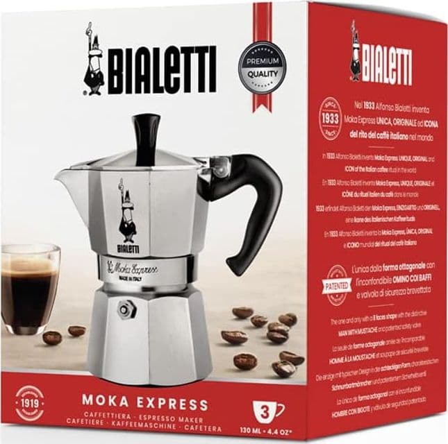 Caffettiera Moka Express Restyling 3 Tazze In Alluminio Con Manico Ergonomico E Valvola Di Sicurezza Made In Italy Bialetti in Moke e caffettiere BricoGo - Marano di Napoli, commercioVirtuoso.it