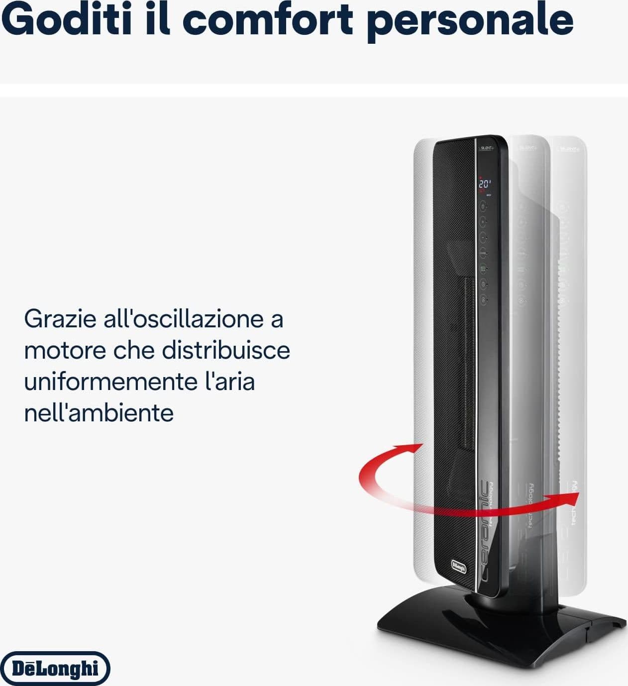 Termoventilatore Ceramico A Torre Tch 8993Er 2400W Display Led Telecomando Funzione Eco Plus Ambienti Fino A 70 M³ Delonghi in Stufe elettriche BricoGo - Marano di Napoli, commercioVirtuoso.it