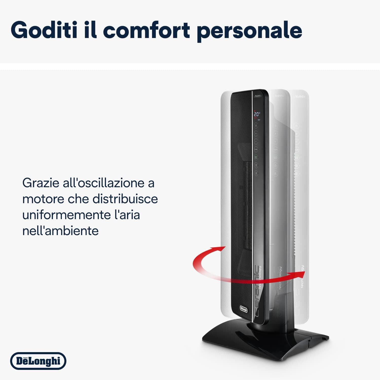 Termoventilatore Ceramico A Torre Tch 8993Er 2400W Display Led Telecomando Funzione Eco Plus Ambienti Fino A 70 M³ Delonghi in Stufe elettriche BricoGo - Marano di Napoli, commercioVirtuoso.it
