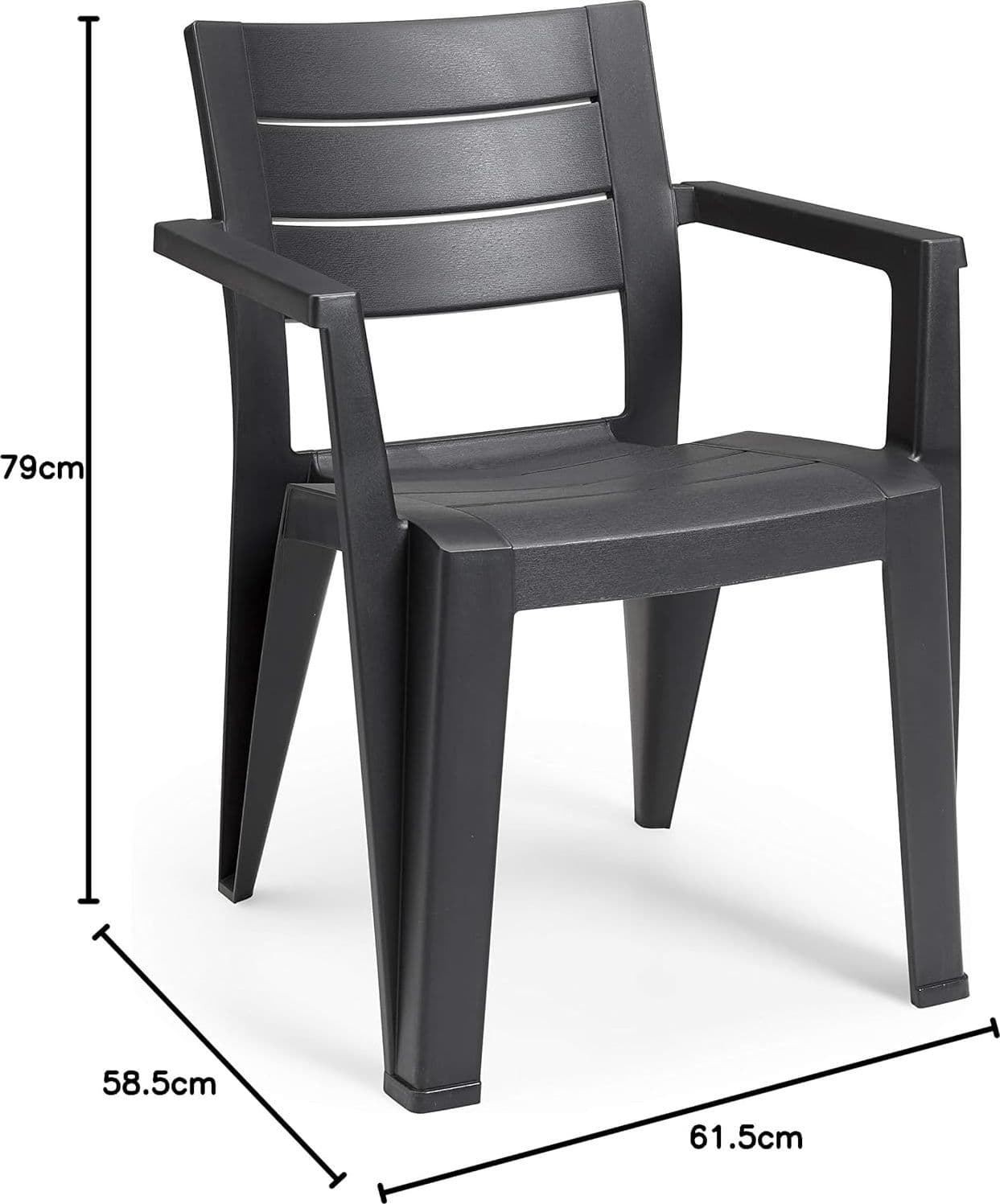 Sedia Da Giardino Julie In Polipropilene Graphite Con Braccioli Design Moderno Impilabile E Resistente Ai Raggi Uv Keter in Sedie per tavolo da giardino BricoGo - Marano di Napoli, commercioVirtuoso.it
