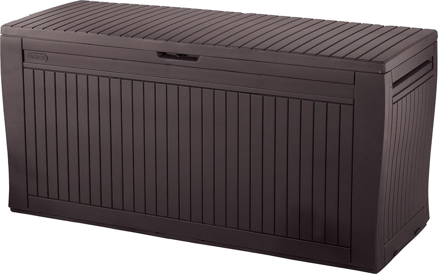 Cassapanca da Esterno Comfy 270 Litri in Resina Effetto Legno con Ruote