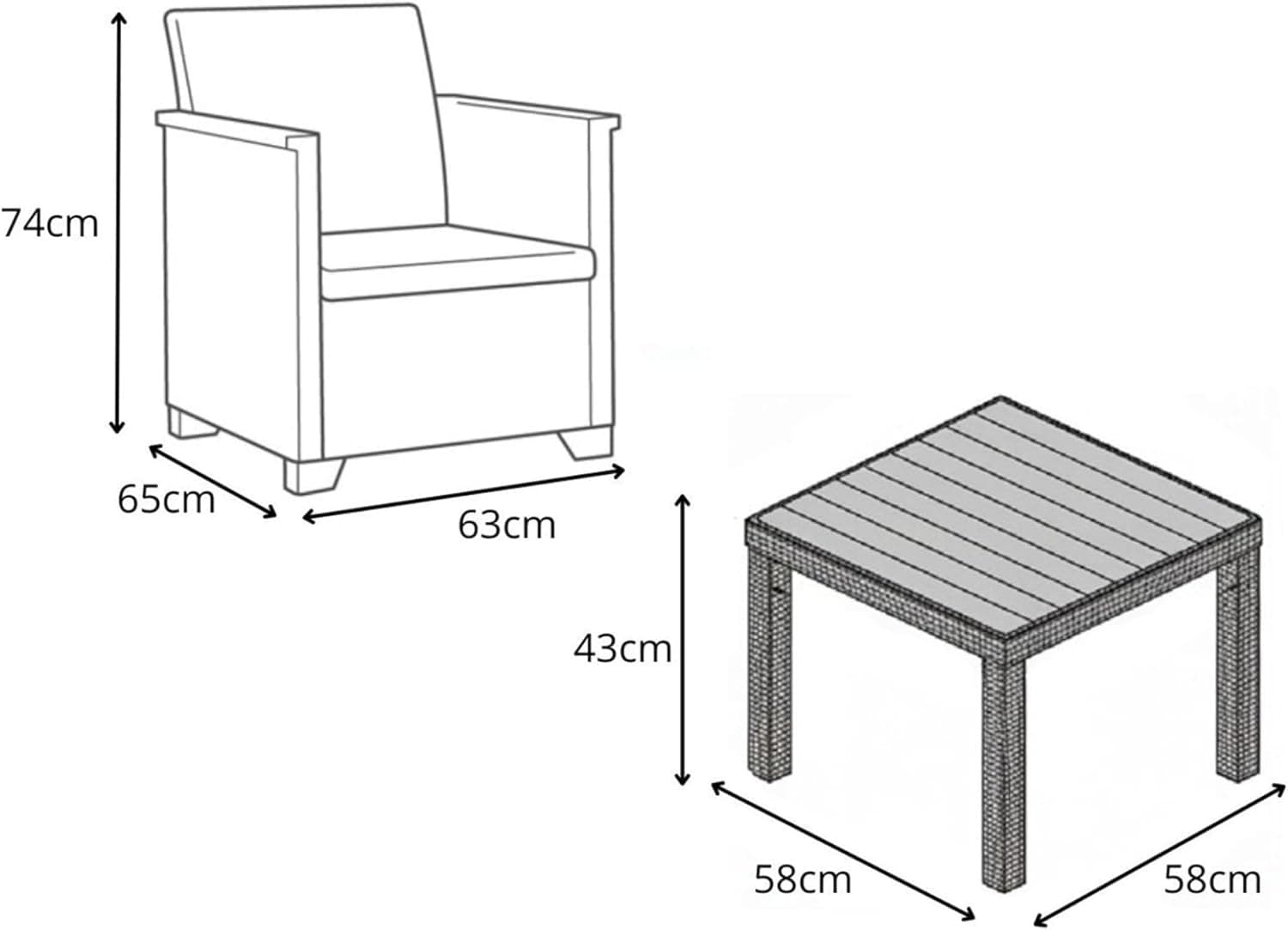 Salottino Da Esterno Emma Balcony Set 3 Pezzi In Resina Effetto Rattan Colore Graphite Con 2 Poltrone E Tavolino Keter in Divanetti BricoGo - Marano di Napoli, commercioVirtuoso.it